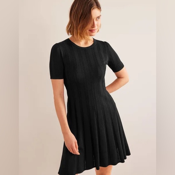 Boden black knit flare mini dress size 14 - Picture 5 of 6